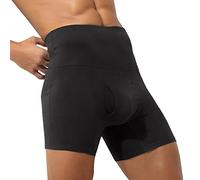 Calzoncillos moldeadores de cuerpo con control de abdomen para hombre, de talle alto, adelgazantes, sin costuras, cómodos, de compresión, antirozaduras, ropa interior deportiva, bragueta abierta