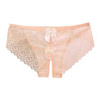 Calzoncillos Mujer 2026 Ropa Interior Mujer Encaje Hueco Entrepierna Abierta Pantalones Cortos, Deseo Puro E Intrigante Abdominal Calzoncillos Shapewear Abdominal Verano Calzoncillos sin Costuras, Oro