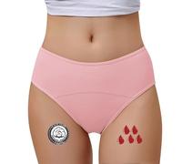 Calzoncillos Mujer Ropa Interior Pantalones fisiológicos Grandes para Mujer Flujo Menstrual Ropa Interior Menstrual Postparto de Cintura Media, Rosa claro., L