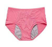 Calzoncillos Mujer Tallas Grandes Más Talla Períodos Antes Después De Mensual Protección De Fugas Más Grandes Mujeres Ropa Interior Bragas Medianas Cintura Alta Cómodo Sin Costuras L-8XL, Rojo sandía