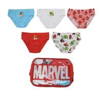 Calzoncillos Niño Marvel Pack 5 con Neceser Algodón | Tejido Single Jersey 100 % Algodón - Cintura Elástica - Tallas por Edad - Lavable a Máquina - Licencia Oficial Marvel
