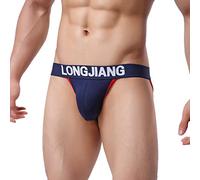 Calzoncillos para hombre de algodón, ropa interior cómoda, transpirable, deportiva, ropa interior sexy para hombre, pantalones cortos retro de cintura baja, ropa interior deportiva para hombre, azul