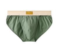Calzoncillos para hombre, de talle bajo, suaves, transpirables, de tela, con huecos laterales, ligeros, con cintura de bloque de color, ajuste elástico, no se suben para comodidad durante todo el día