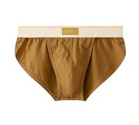 Calzoncillos para hombre, de talle bajo, suaves, transpirables, de tela, con huecos laterales, ligeros, con cintura de bloque de color, ajuste elástico, no se suben para comodidad durante todo el día