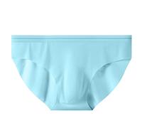Calzoncillos para hombre, de talle bajo, suaves, transpirables, no se suben, ropa interior cómoda con bolsa, pantalones cortos ligeros para dormir para descansar a diario, azul celeste, 3XL
