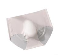 Calzoncillos para hombre en tela de seda de hielo con bolsa de bulto 3D, construcción sin costuras y perfil de cintura media (albaricoque XL)