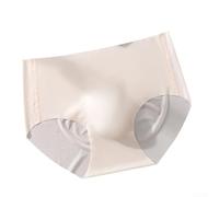 Calzoncillos para hombre en tela de seda de hielo con bolsa de bulto 3D, construcción sin costuras y perfil de cintura media (XL Nude)