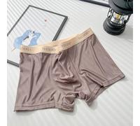 Calzoncillos para hombre Tela de seda de hielo Elástico Negro(Café 2XL)