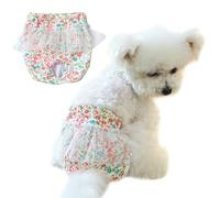 Calzoncillos para mascotas, perro, pañales para mujer, pantalones cortos fisiológicos lavables con diseño floral, ropa de higiene para mascotas, protección de ciclo de calor con ajuste