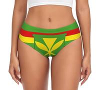 Calzoncillos para mujer, ropa interior elástica suave con estampado de bandera hawaiana nativa con cintura elástica, transpirable y sin costuras para mayor comodidad, Negro, 3XL