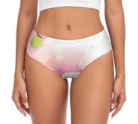 Calzoncillos para mujer, ropa interior elástica suave con estampado de fragmentos de papel con cintura elástica, transpirable y sin costuras para mayor comodidad, Negro, S
