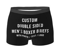 Calzoncillos personalizada para hombre con foto Texto Doble cara Boxers nombre Calzoncillos personalizado para hombre Novio Esposo Navidad San Valentín Cumpleaños Día del Padre Regalos de Año Nuevo
