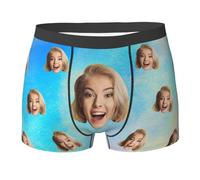 Calzoncillos Personalizados con Foto Calzoncillos Hombre Bóxer Personalizados Ropa Interior Divertida Personalizada con Textos De Imágenes De Caras Cumpleaños San Valentín Navidad Día del Padre