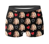 Calzoncillos Personalizados con Foto Calzoncillos Hombre Bóxer Personalizados Ropa Interior Divertida Personalizada con Textos De Imágenes De Caras Cumpleaños San Valentín Navidad Día del Padre