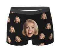 Calzoncillos Personalizados con Foto Calzoncillos Hombre Bóxer Personalizados Ropa Interior Divertida Personalizada con Textos De Imágenes De Caras Cumpleaños San Valentín Navidad Día del Padre
