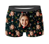 Calzoncillos Personalizados con Foto Calzoncillos Hombre Bóxer Personalizados Ropa Interior Divertida Personalizada con Textos De Imágenes De Caras Cumpleaños San Valentín Navidad Día del Padre