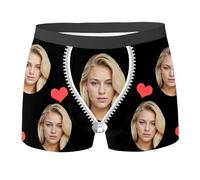 Calzoncillos Personalizados con Foto Calzoncillos Hombre Bóxer Personalizados Ropa Interior Divertida Personalizada con Textos De Imágenes De Caras Cumpleaños San Valentín Navidad Día del Padre