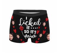 Calzoncillos personalizados divertidos personalizados con fotos personalizadas para hombre, calzoncillos tipo bóxer para hombre, brillantes, Rosa., XXL
