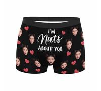 Calzoncillos personalizados divertidos personalizados con fotos personalizadas para hombre, calzoncillos tipo bóxer para hombre, brillantes, Blanco, XXL