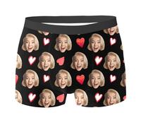Calzoncillos Personalizados Hombre Boxer Personalizados con Foto Cara Divertida Calzoncillos de Novedad Ropa 2025 Interior Personalizada Pantalones Cortos de Cumpleaños de Navidad Novio Esposo S-2XL