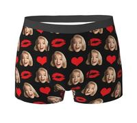 Calzoncillos Personalizados Hombre Boxer Personalizados con Foto Cara Divertida Calzoncillos de Novedad Ropa 2025 Interior Personalizada Pantalones Cortos de Cumpleaños de Navidad Novio Esposo S-2XL