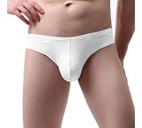 Calzoncillos sexy para hombre, ropa interior erótica, de microfibra, transpirable, de baja altura, tangas, transpirables, elásticos, Blanco, S