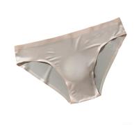 Calzoncillos sin costuras de seda de hielo para hombre con bolsa de bulto 3D y corte de talle bajo para un movimiento sin restricciones (2XL albaricoque)