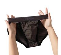 Calzoncillos suaves y transpirables a rayas para hombre con cintura baja y tenedor alto para mayor comodidad (XL marrón azul)