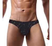Calzoncillos tipo bikini de talle bajo con estampado de calavera para | Calzoncillos de bikini elásticos en 4 direcciones con bolsa de contorno para comodidad diaria.