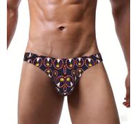 Calzoncillos tipo bikini de talle bajo con estampado de calavera para | Calzoncillos de bikini elásticos en 4 direcciones con bolsa de contorno para comodidad diaria.