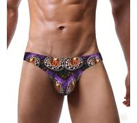 Calzoncillos tipo bikini de talle bajo con estampado de calavera para | Calzoncillos de bikini elásticos en 4 direcciones con bolsa de contorno para comodidad diaria.