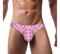 Calzoncillos tipo bikini de talle bajo con estampado de calavera para | Calzoncillos de bikini elásticos en 4 direcciones con bolsa de contorno para comodidad diaria.