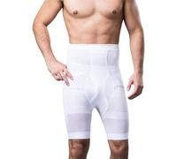 Calzoncillos tipo bóxer con bragueta de forro polar, calzoncillos térmicos, cintura alta, control del abdomen, boxeador, carta, deporte, funcional, moldeador de figuras, calzoncillos retro, S01 Blanco