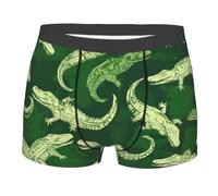 Calzoncillos tipo bóxer con estampado de cocodrilo para hombre, arte de doble cara, Negro, XXL-3XL