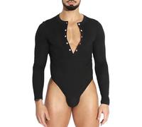 Calzoncillos tipo bóxer con motivos navideños para hombre, diseño de manga larga, camiseta ajustada, elástica, ropa para el hogar, hombres y mujeres, vestido sexy rojo, Negro , XXL