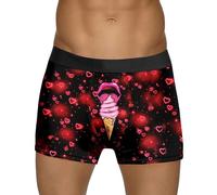 Calzoncillos tipo bóxer de algodón para hombre, con correa de suspensorio, realzador de bultos, para deportes, tiro medio, entrenamiento, cómodo, ropa interior para correr, atletismo clásico, rosa, L