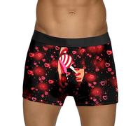 Calzoncillos tipo bóxer de algodón para hombre, con correa de suspensorio, realzador de bultos, para deportes, tiro medio, entrenamiento, cómodo, ropa interior para correr, atletismo clásico, rosso, L
