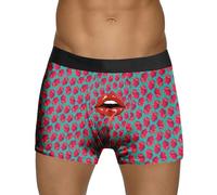 Calzoncillos tipo bóxer de algodón para hombre, con correa de suspensorio, realzador de bultos, para deportes, tiro medio, entrenamiento, cómodo, ropa interior para correr, atletismo clásico, azul, M