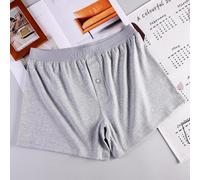 Calzoncillos tipo bóxer de cintura media para hombre con tela de algodón y elastano para mayor suavidad, durabilidad y practicidad de ropa para el hogar (XL gris)