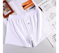 Calzoncillos tipo bóxer de cintura media para hombre con tela de algodón y elastano para mayor suavidad, durabilidad y practicidad de ropa para el hogar (2XL blanco)