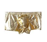 Calzoncillos tipo bóxer de piel sintética para mí, de talle bajo, cómodos, cómodos, sin excavación, ligeros, con bolsa, parte inferior de tela elástica suave para discoteca, fiesta, descanso diario