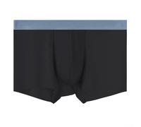 Calzoncillos tipo bóxer de seda de hielo ultrafinos sin costuras para hombre con material transpirable y estilo de esquina plana para uso diario (3XL negro)
