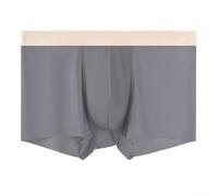 Calzoncillos tipo bóxer de seda de hielo ultrafinos sin costuras para hombre con material transpirable y estilo de esquina plana para uso diario (XL gris oscuro)