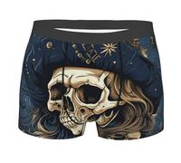 Calzoncillos Tipo bóxer elásticos y Transpirables para Hombre, diseño de Calaveras de capitán Pirata