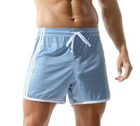 Calzoncillos tipo bóxer elegantes y funcionales para hombre hechos de material de malla ligera (azul L)