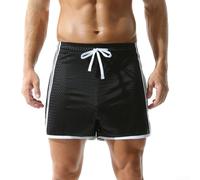 Calzoncillos tipo bóxer elegantes y funcionales para hombre hechos de material de malla ligera (L negro)