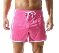 Calzoncillos tipo bóxer elegantes y funcionales para hombre hechos de material de malla ligera (XL rojo rosa)