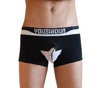 Calzoncillos tipo bóxer para hombre, con diseño de nariz de elefante, con bolsa de hamaca, talla grande, clásica, tronco de elefante, transpirable, realzador de bulto, algodón para invierno, otoño