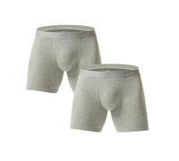 Calzoncillos tipo bóxer para hombre, de algodón y elastano, transparente, transpirable, varios paquetes de calzoncillos cómodos, gris oscuro, XL Grande