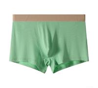 Calzoncillos tipo bóxer para hombre, de tiro medio, transpirables, con bolsa elástica en U, diseño ajustado en poliéster y elastano para mayor comodidad y apoyo, ideal (L, verde claro)